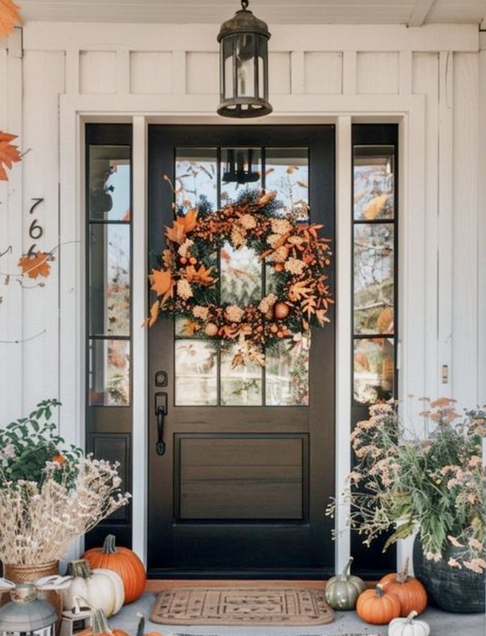 Festive Wreath add-on styled on a seasonal porch